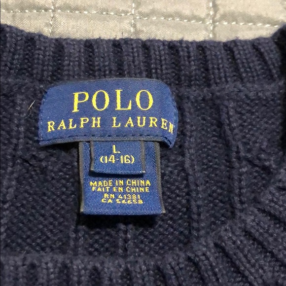 Navy Polo Cable-Knit Sweater - Picture 4 of 7